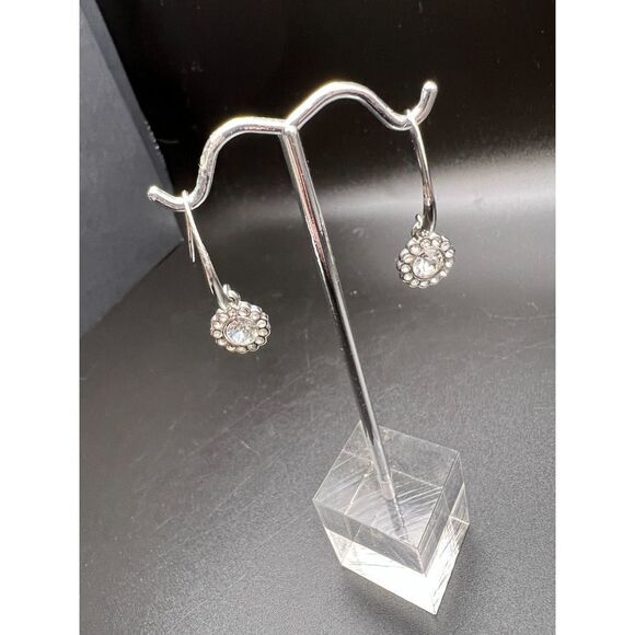 Crystal Flower Drop Earrings - Picture 1 of 4